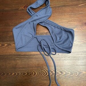 SHEIN Blue Halter Crop Top